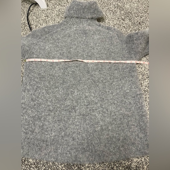 J. Crew Fuzzy Balloon Sleeve Turtleneck Gray Merino Wool Alpaca Sweater sz S - Picture 7 of 8